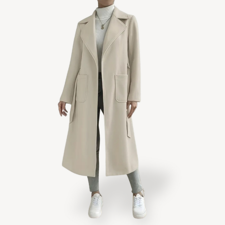 Élégant manteau long pour femmes avec poches