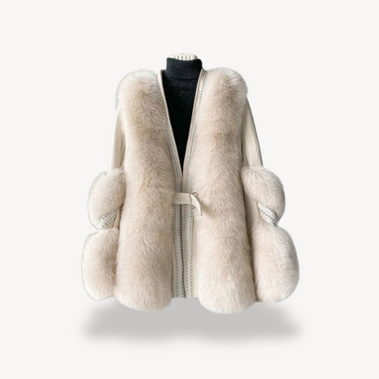 Manteau en fausse fourrure long et élégant pour femme