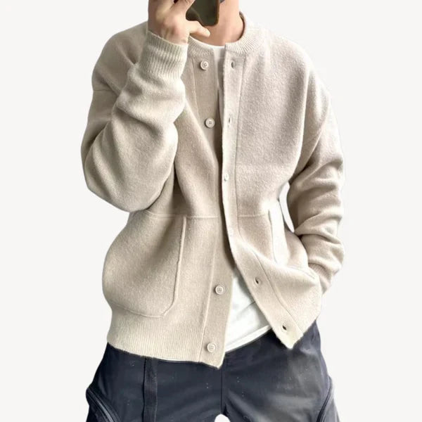 Gilet cardigan classique en laine à fermeture boutonnée pour homme