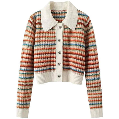 Gilet élégant, motif rayé, col