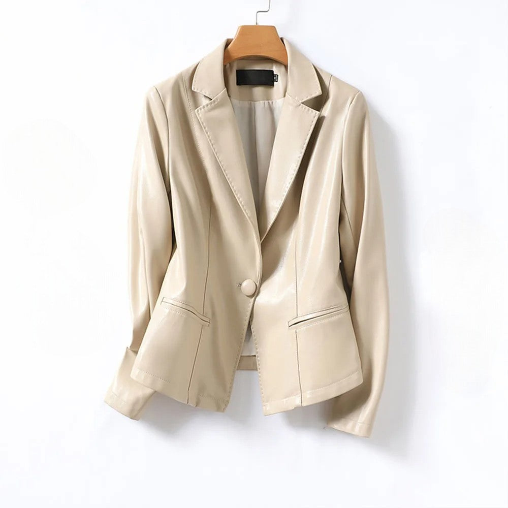 Élégant blazer en cuir d'agneau