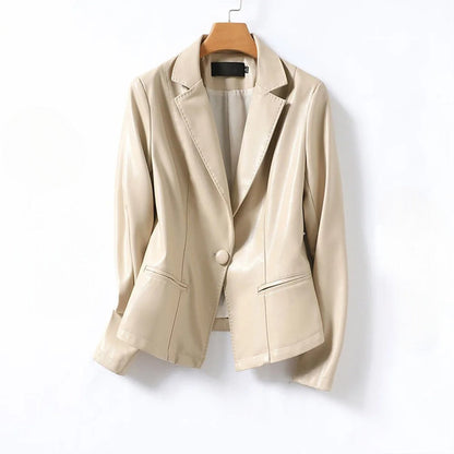 Élégant blazer en cuir d'agneau