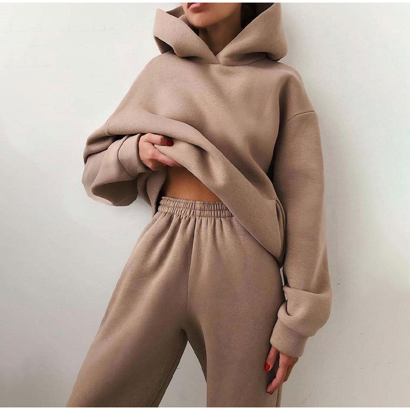 Ensemble Streetwear Femme Tendance Hoodie et Pantalon de Jogging