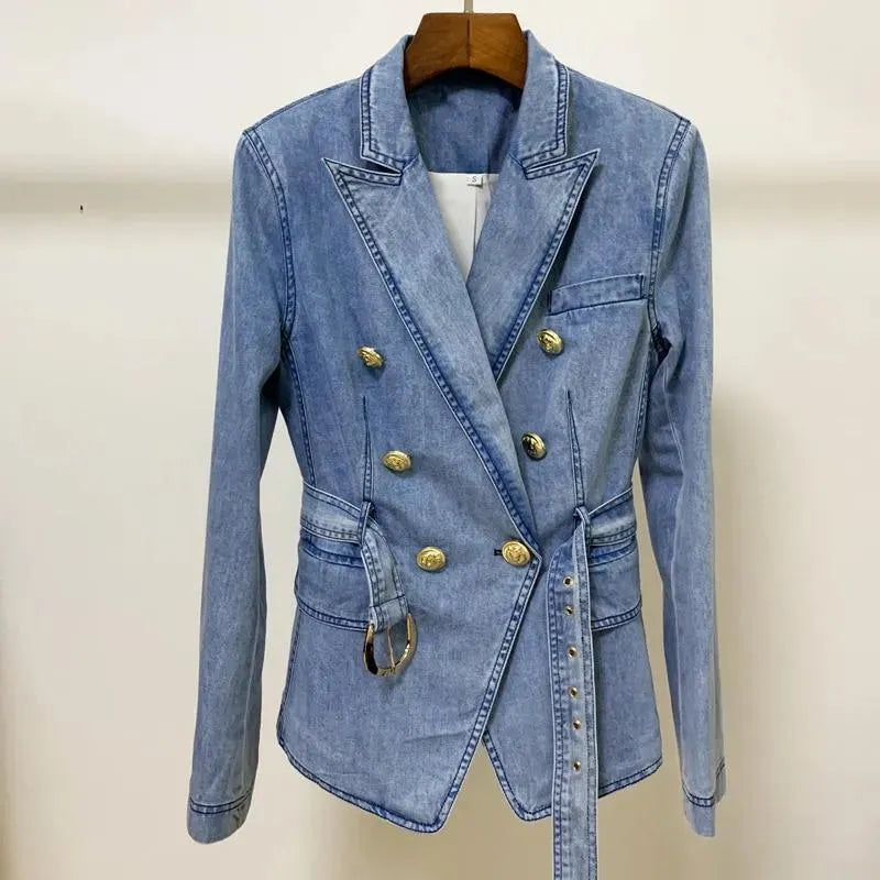 Blazer slim élégant en jean pour femme
