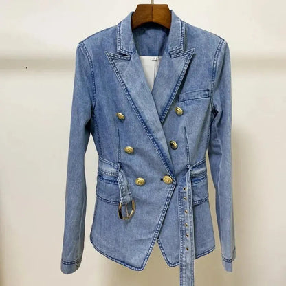Blazer slim élégant en jean pour femme
