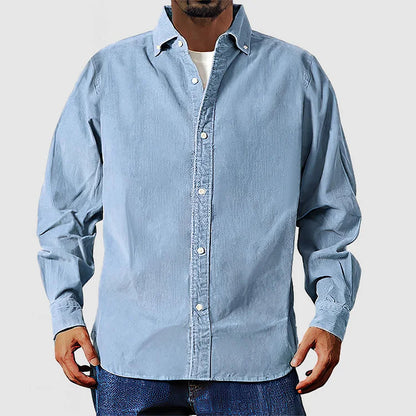Vox | Chemise élégante en velours côtelé beige