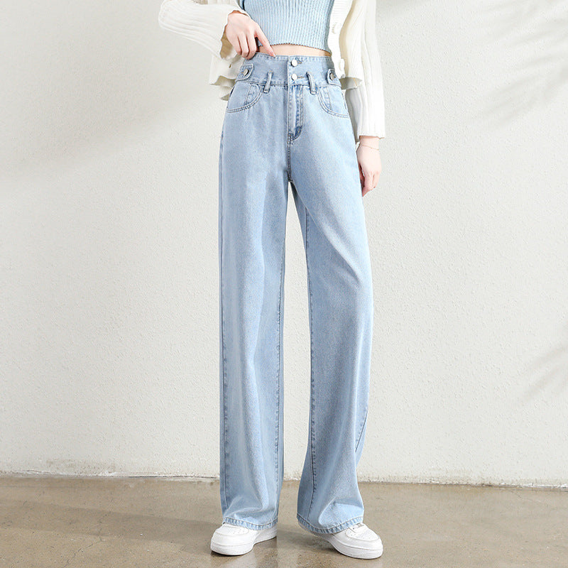 Stylische High-Waist-Jeans Frauen SlimFit - IdealeKleiden