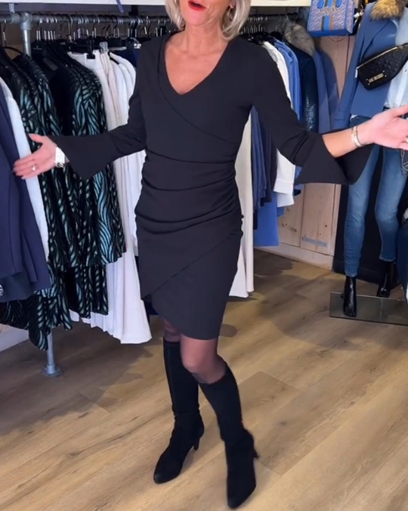 Robe Femme Col V Manches Évasées