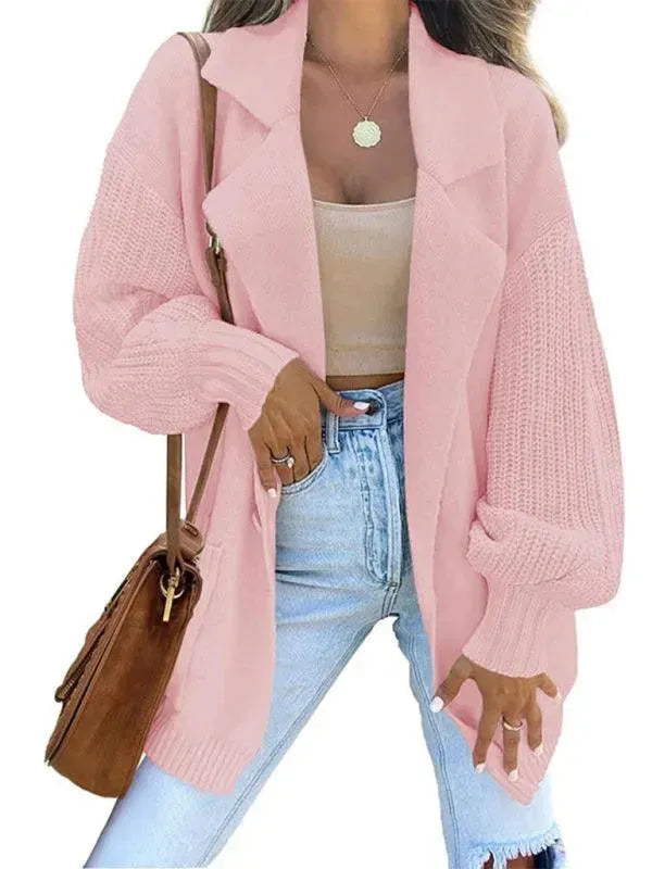 Pull en tricot pour femme avec col moderne