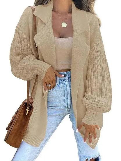 Pull en tricot pour femme avec col moderne