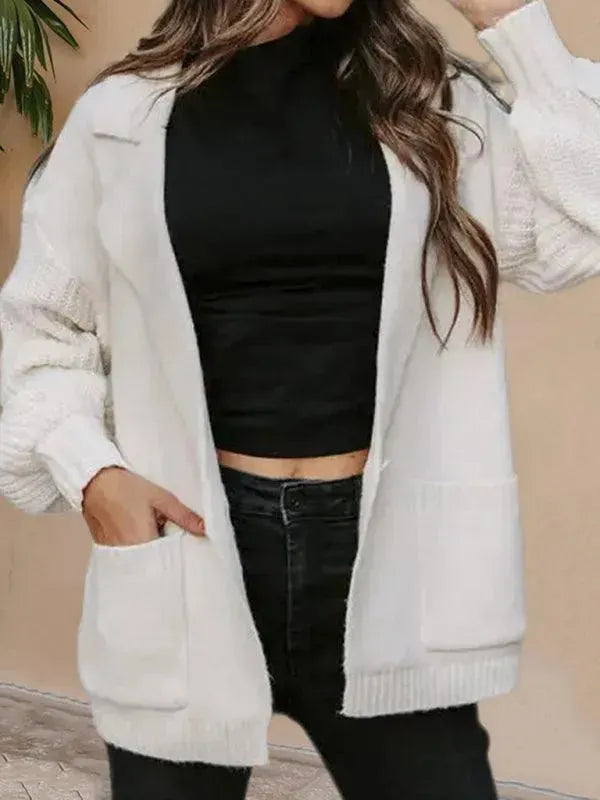 Damen Strickpullover mit Kragen Modern - IdealeKleiden