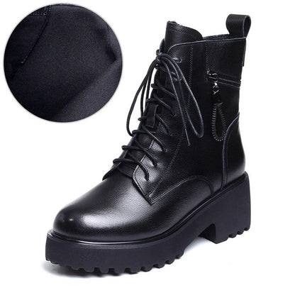 Bottes d'hiver pour femme fourrées talon épais élégant