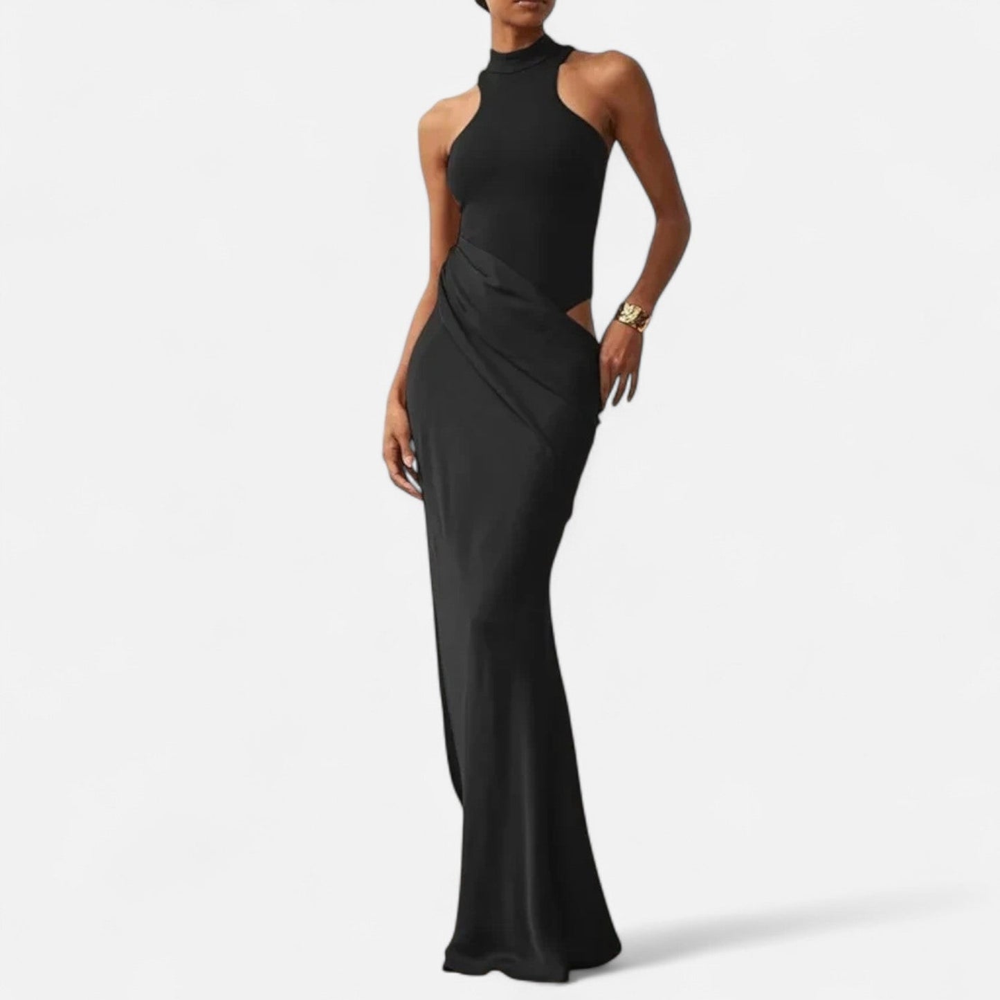 Damen Maxikleid Mit Cut-Out Neckholder Sommerkleid - IdealeKleiden