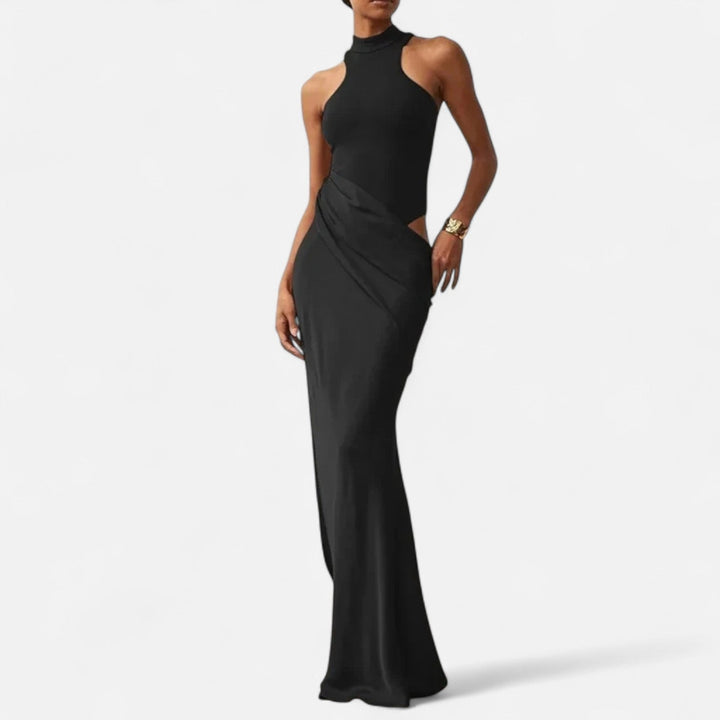 Damen Maxikleid Mit Cut-Out Neckholder Sommerkleid - IdealeKleiden