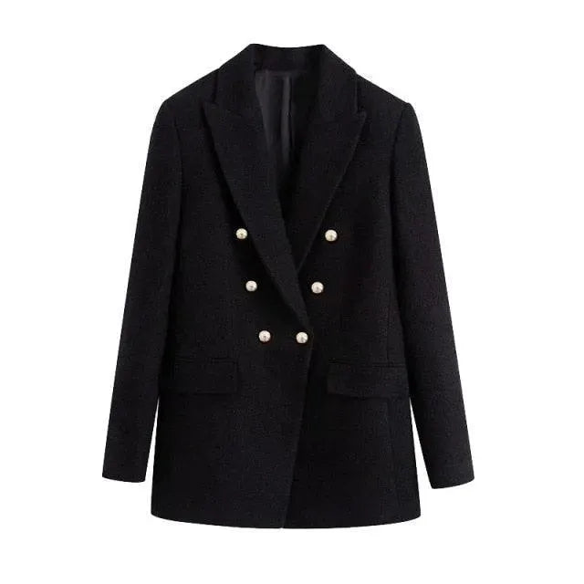 Blazer femme élégant noir design chic