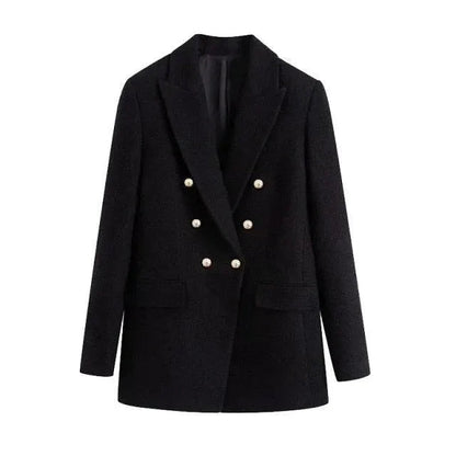 Blazer femme élégant noir design chic