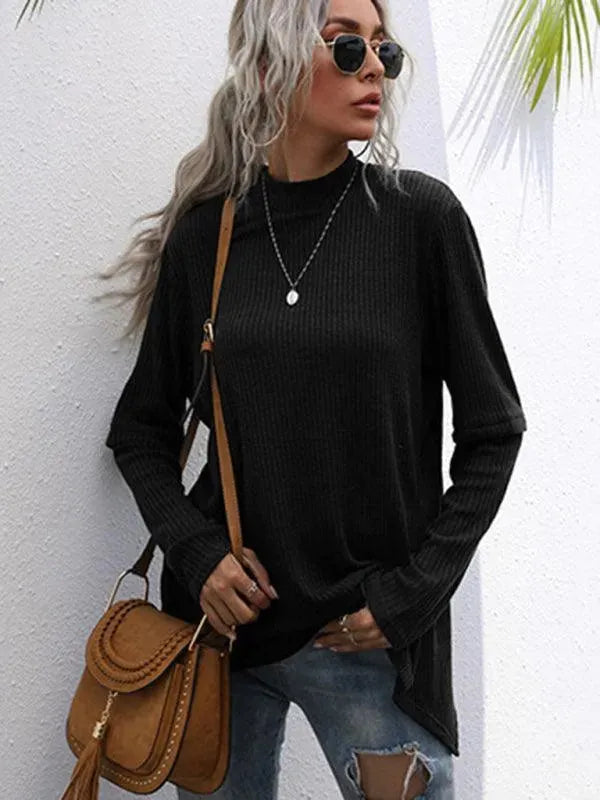 Pull en maille col roulé confortable pour femme
