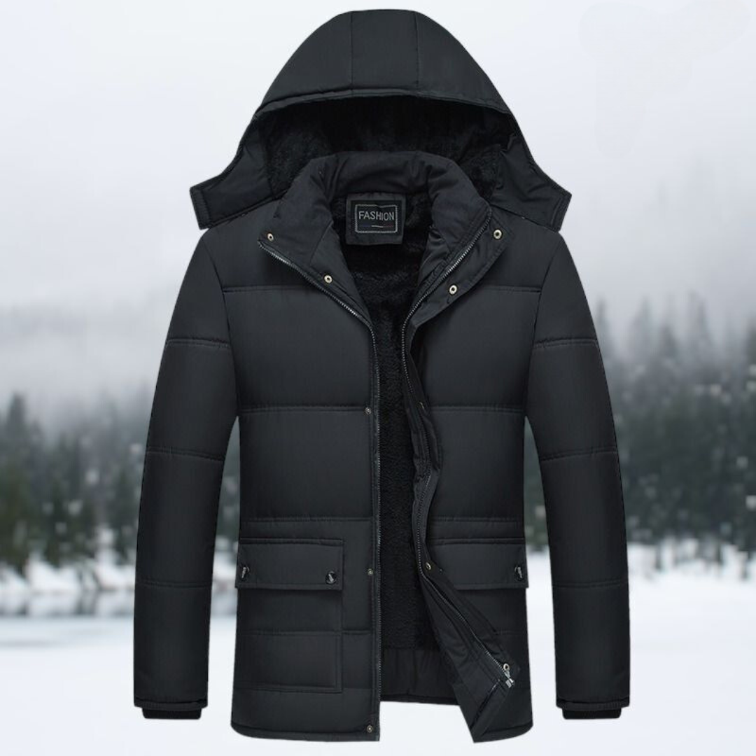 Doudoune noire chaude d'hiver