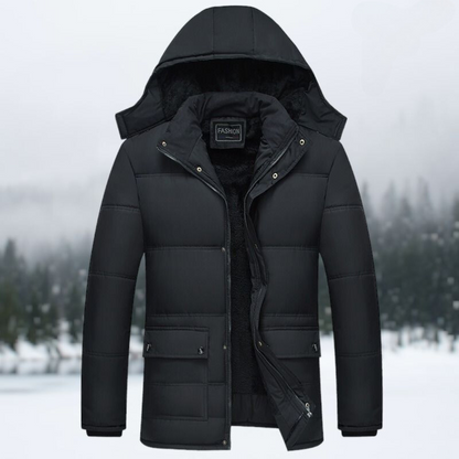 Doudoune noire chaude d'hiver