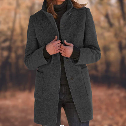 Manteau femme boutons élégant à la mode