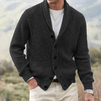 Gilet cardigan homme tricot moderne col châle