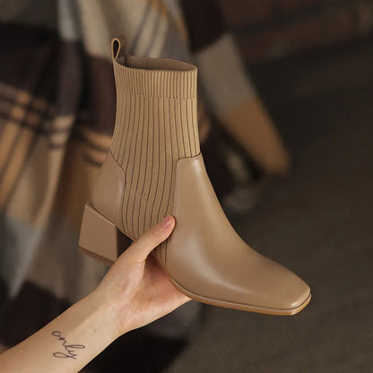 Chaussures femme Bottes Bout carré Élégant Élastique