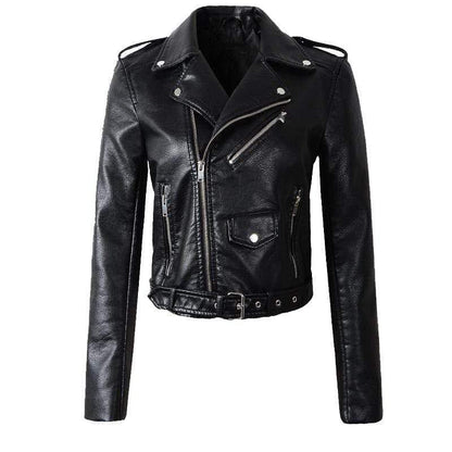 Blouson en cuir élégant pour femme, tendance
