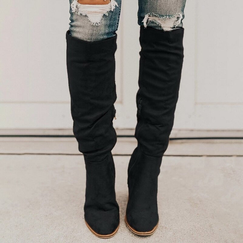 Bottes femme hiver chaud confortable talon bloc