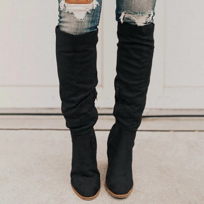 Bottes femme hiver chaud confortable talon bloc
