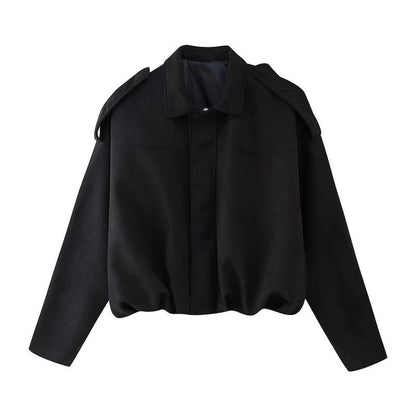 Élégante veste en cuir style bomber