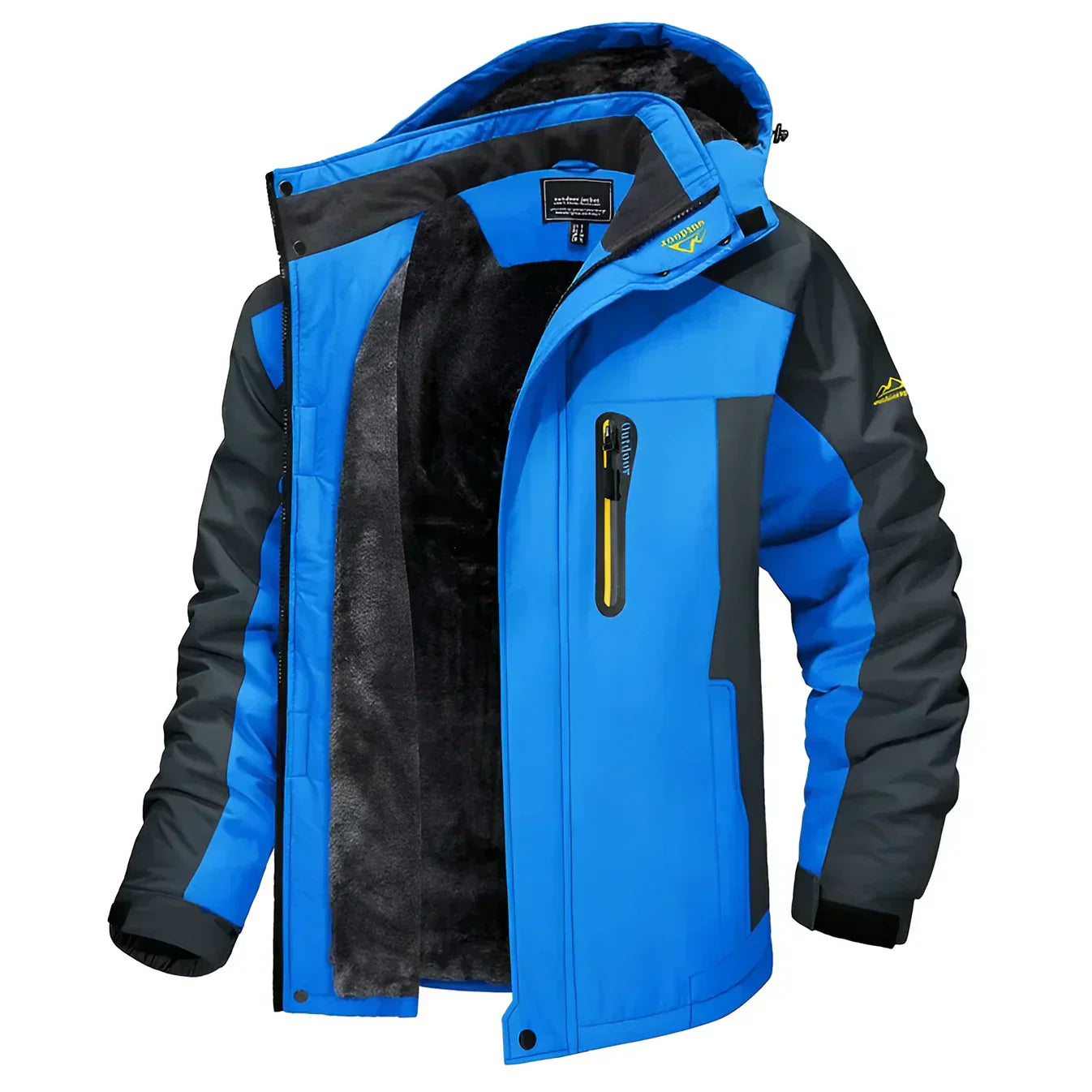 Veste d'hiver doublée pour homme avec capuche
