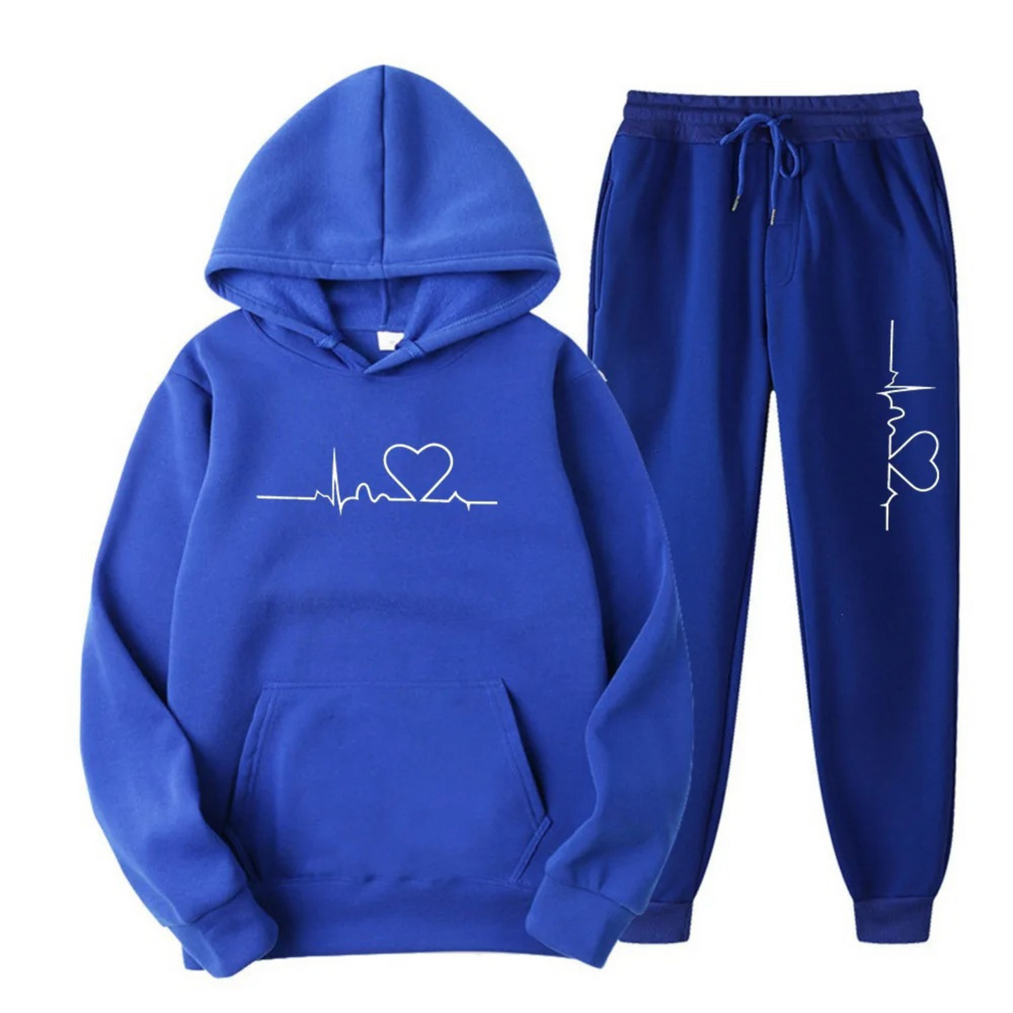 Ensemble de survêtement femme motif cœur, sweat à capuche et pantalon de jogging