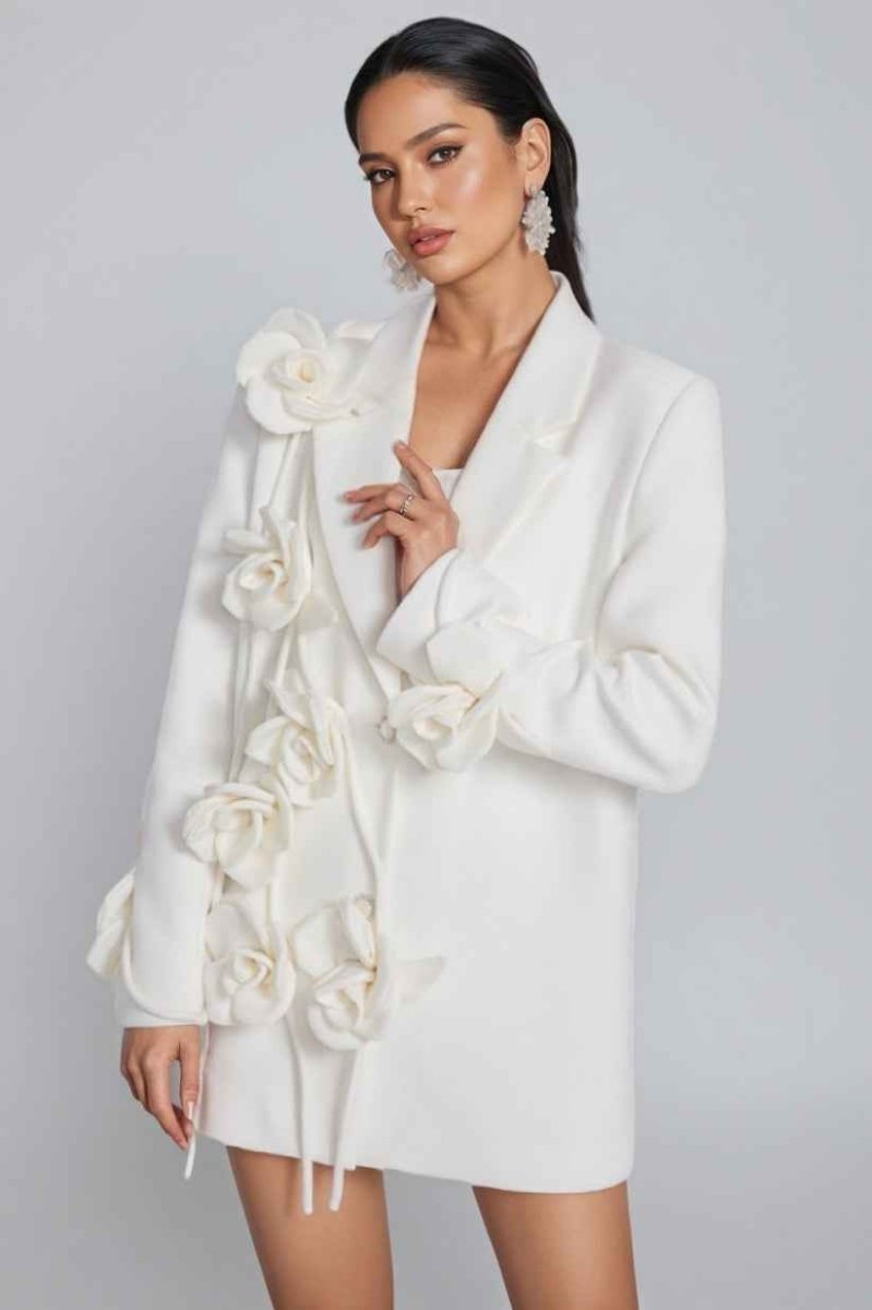 Blazer Damen Blumenmuster Elegant - IdealeKleiden