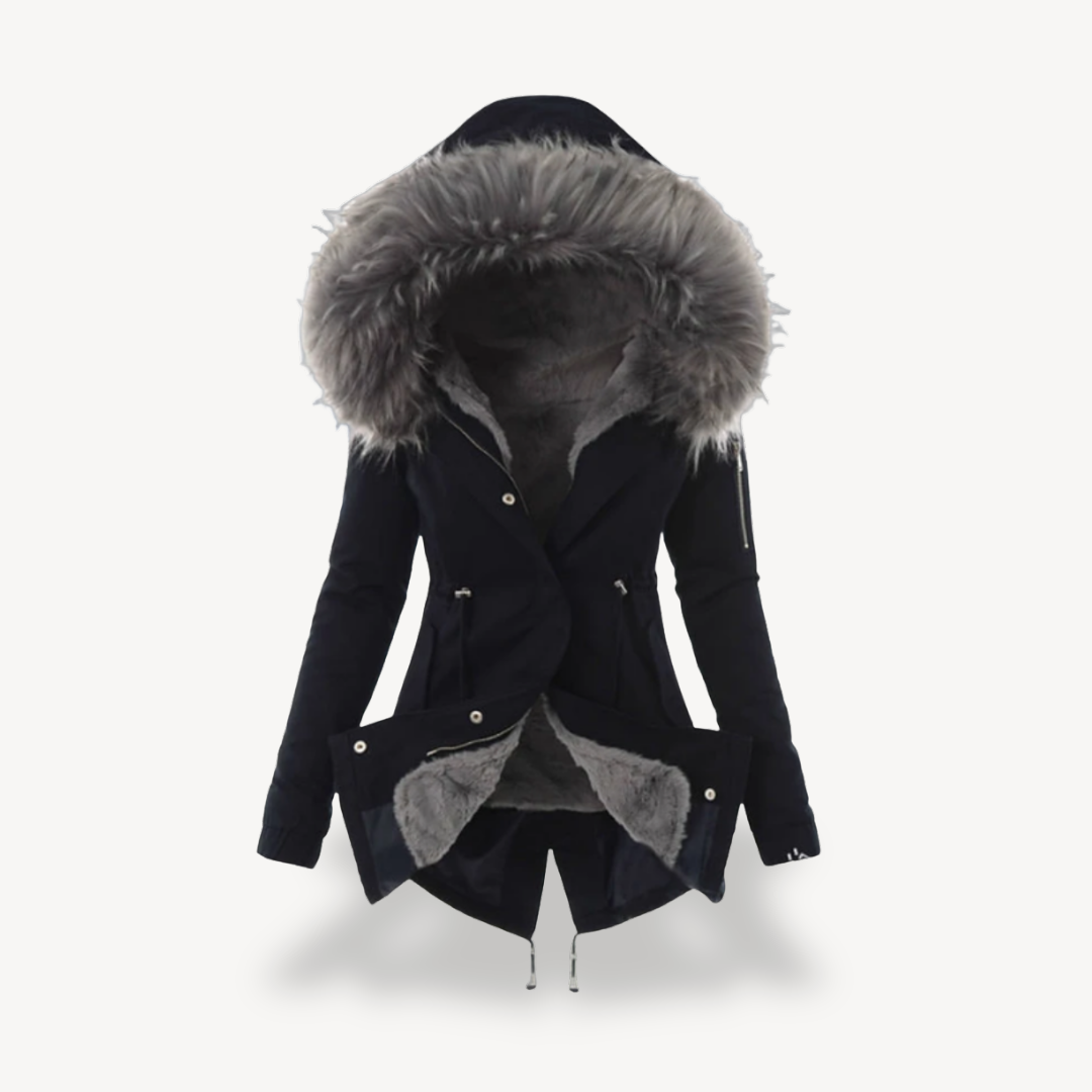 Parka chaud pour femme avec doublure en fourrure hiver