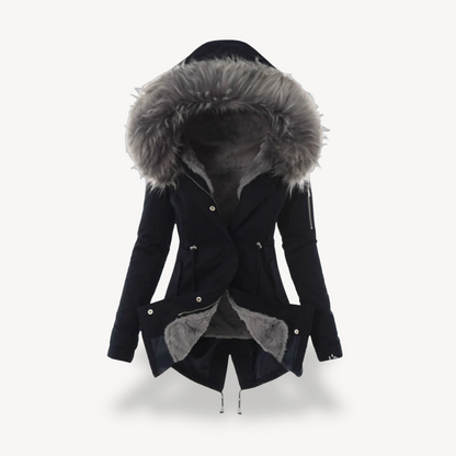 Parka chaud pour femme avec doublure en fourrure hiver