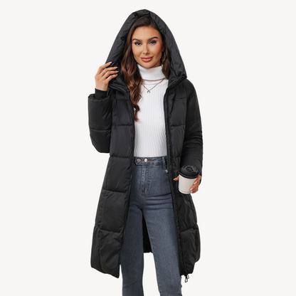 Parka chaud en duvet pour femme avec capuche