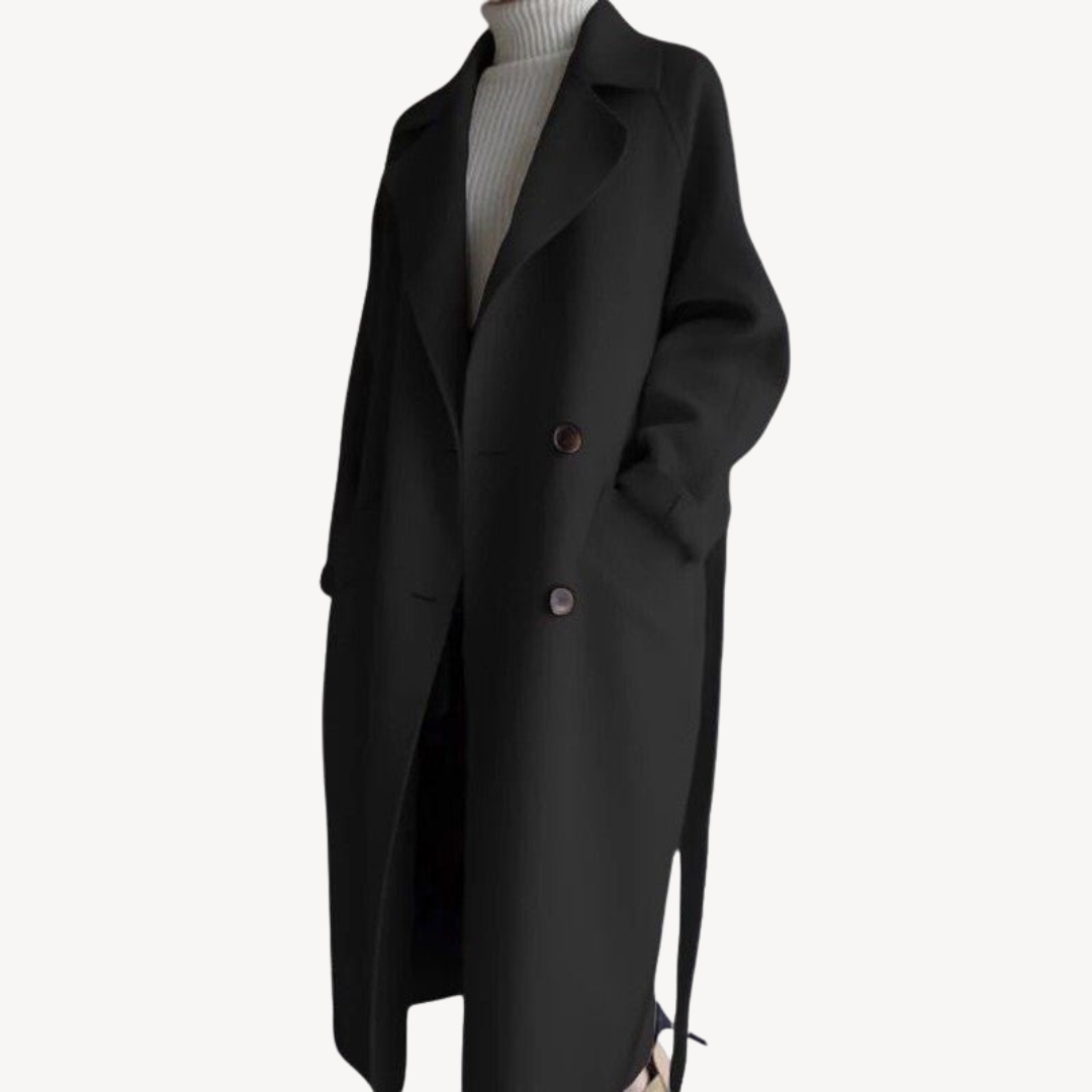 Manteau d'hiver femme en mélange de laine, double boutonnage