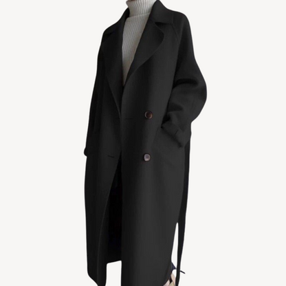 Manteau d'hiver femme en mélange de laine, double boutonnage