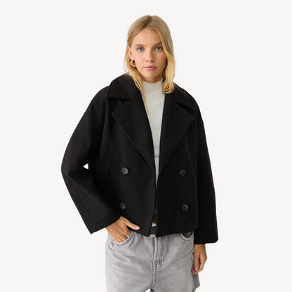 Peacoat court en laine élégant pour femme