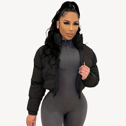 Parka court matelassé zippé pour femme