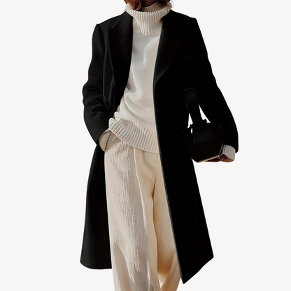 Eleganter Damen Wintermantel Doppelreiher - IdealeKleiden