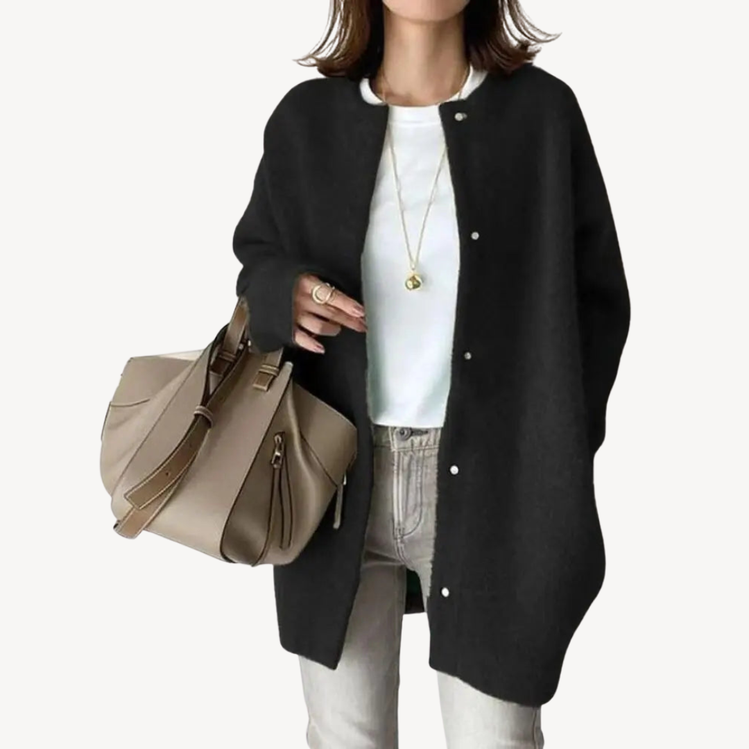 Cardigan élégant pour femme en laine avec boutons