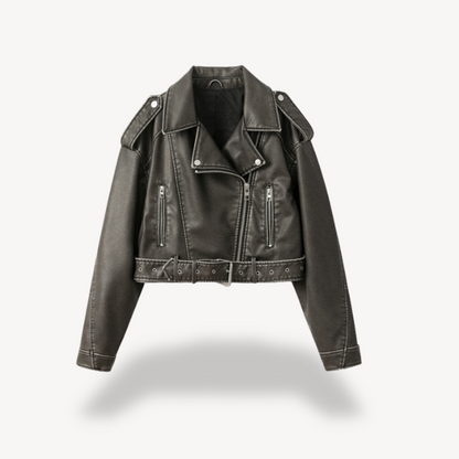 Blouson de moto en cuir pour femme