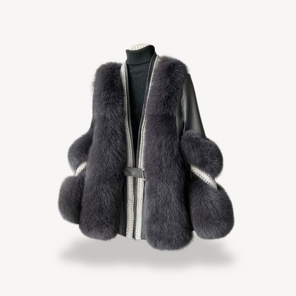 Manteau en fausse fourrure long et élégant pour femme
