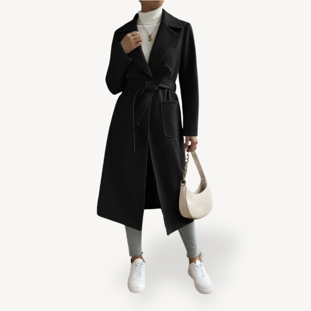 Élégant manteau long pour femmes avec poches