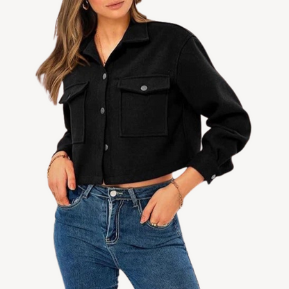 Veste courte élégante à boutons pour femme