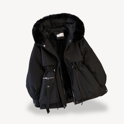 Manteau Parka d'hiver pour femme fourré fausse fourrure