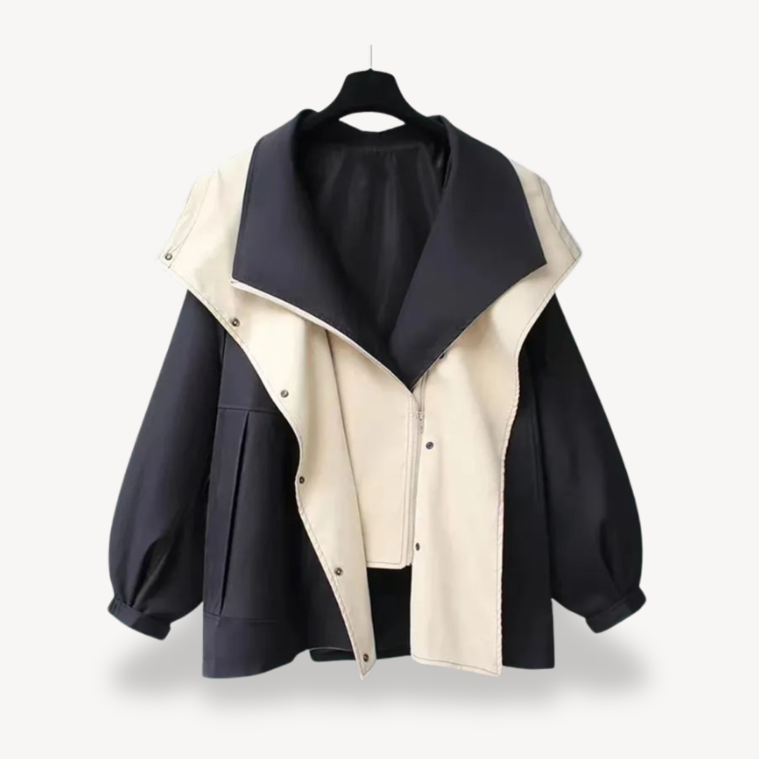 Trench-coat moderne pour femme, style colorblock