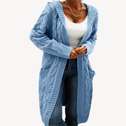 Cardigan à capuche confortable et chaud