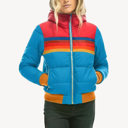 Doudoune femme à rayures Hiver